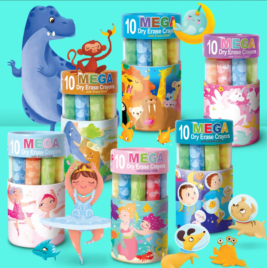 Dry Erase Mega Crayon Pack – Sugar Babies Children's Boutique